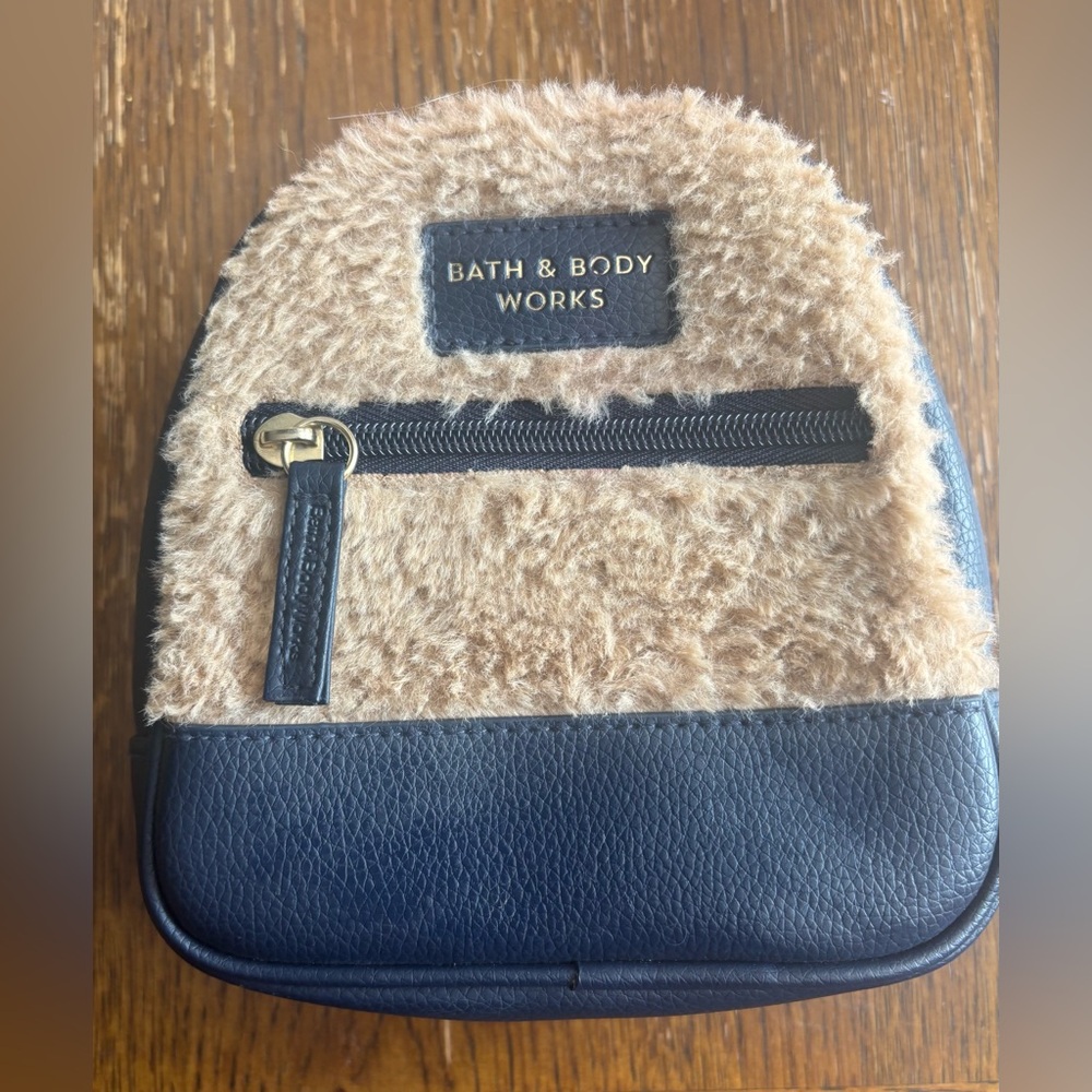 Bath & Body Works Faux Fur & Leather Mini Accessories Backpack